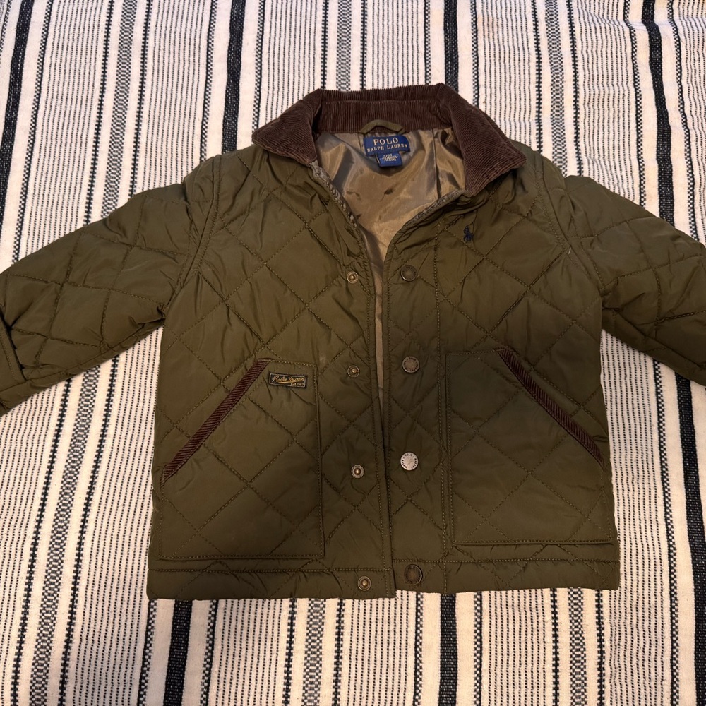 Polo by Ralph Lauren Kids Olive Green Quilted Puffer Jacket